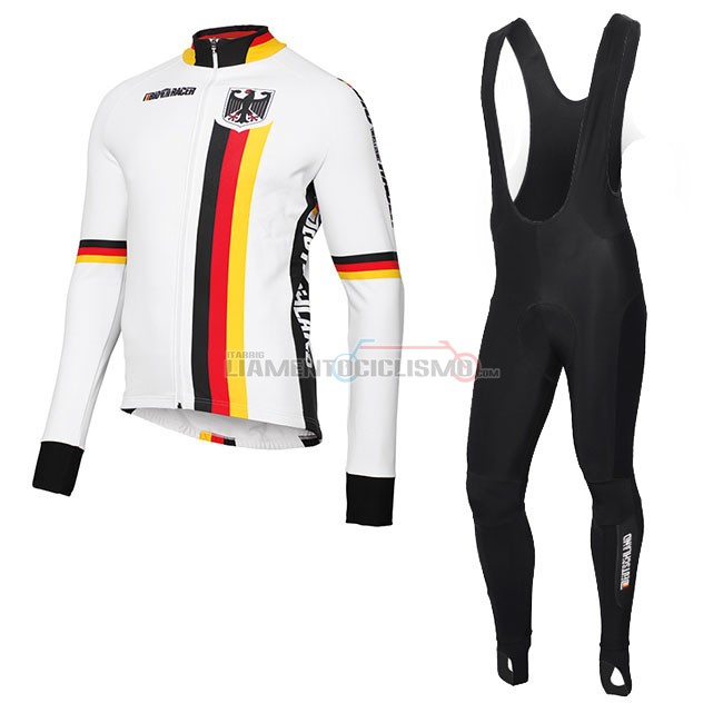 Abbigliamento Ciclismo Belgio Manica Lunga 2018 Bianco